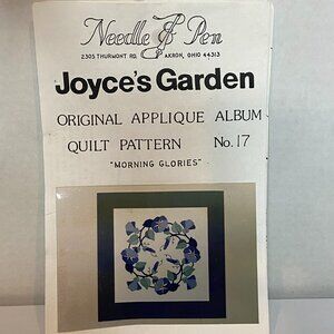 Needle & Pen Quilt Pattern #17 Joyce's Garden Morning Glories Vintage